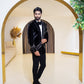 Split 3D Swarovski Black Velvet Tuxedo
