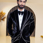 Split 3D Swarovski Black Velvet Tuxedo