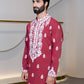 Rust Hand Embroidered Kurta Set
